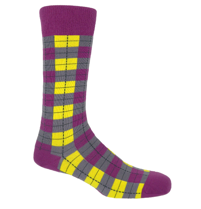 Neon Checkmate Men's Socks