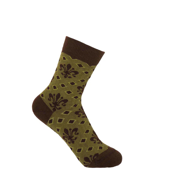 Green Fleur De Lis Women's Socks