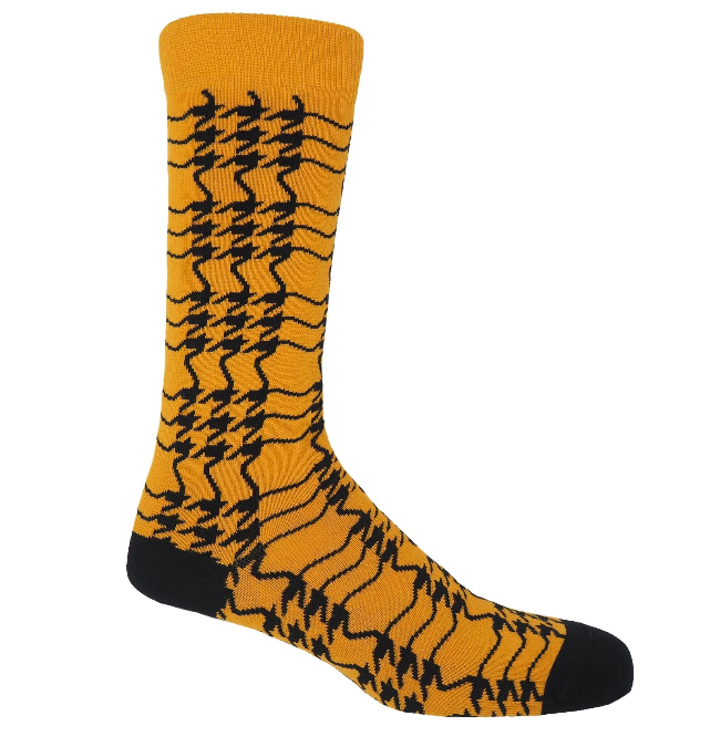 Butterscotch Houndstooth Men's Socks