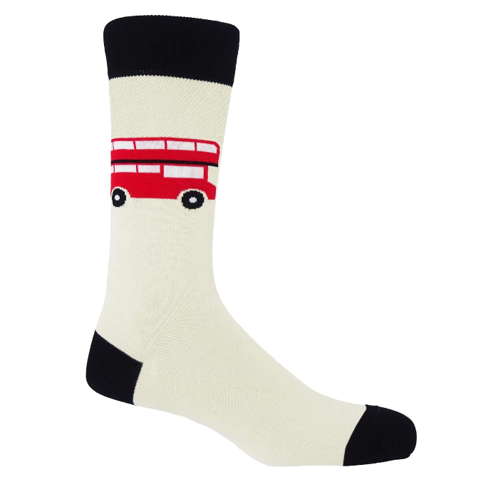 Cream London Bus Men's Socks