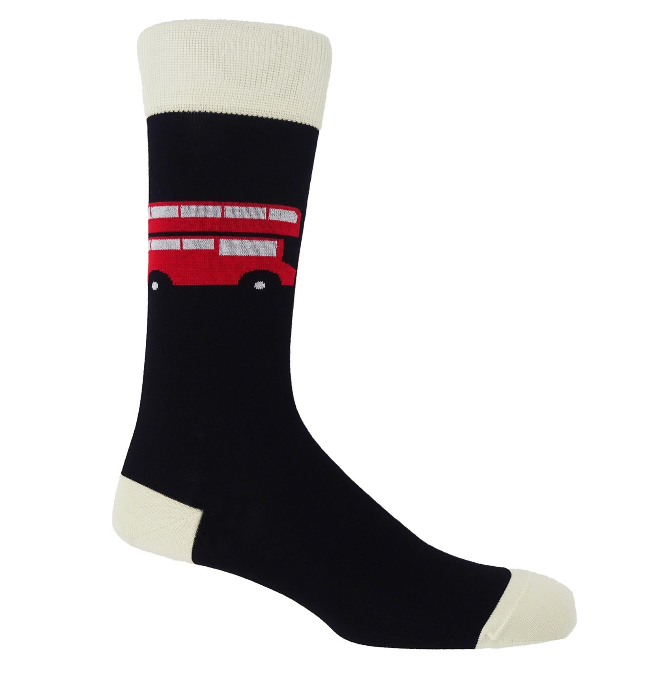 Black London Bus Men's Socks