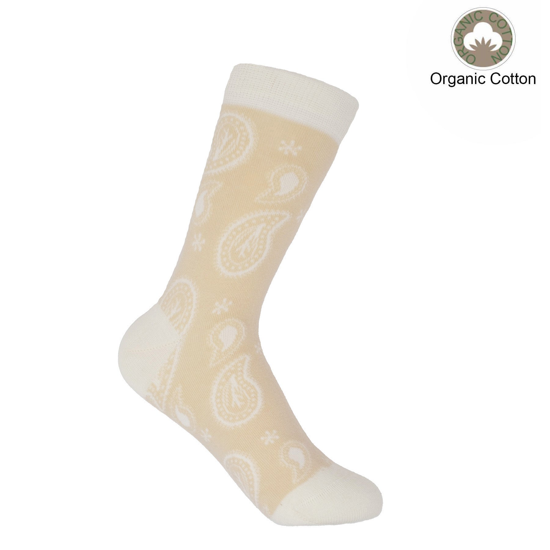 Peper Harow beige Paisley ladies luxury socks