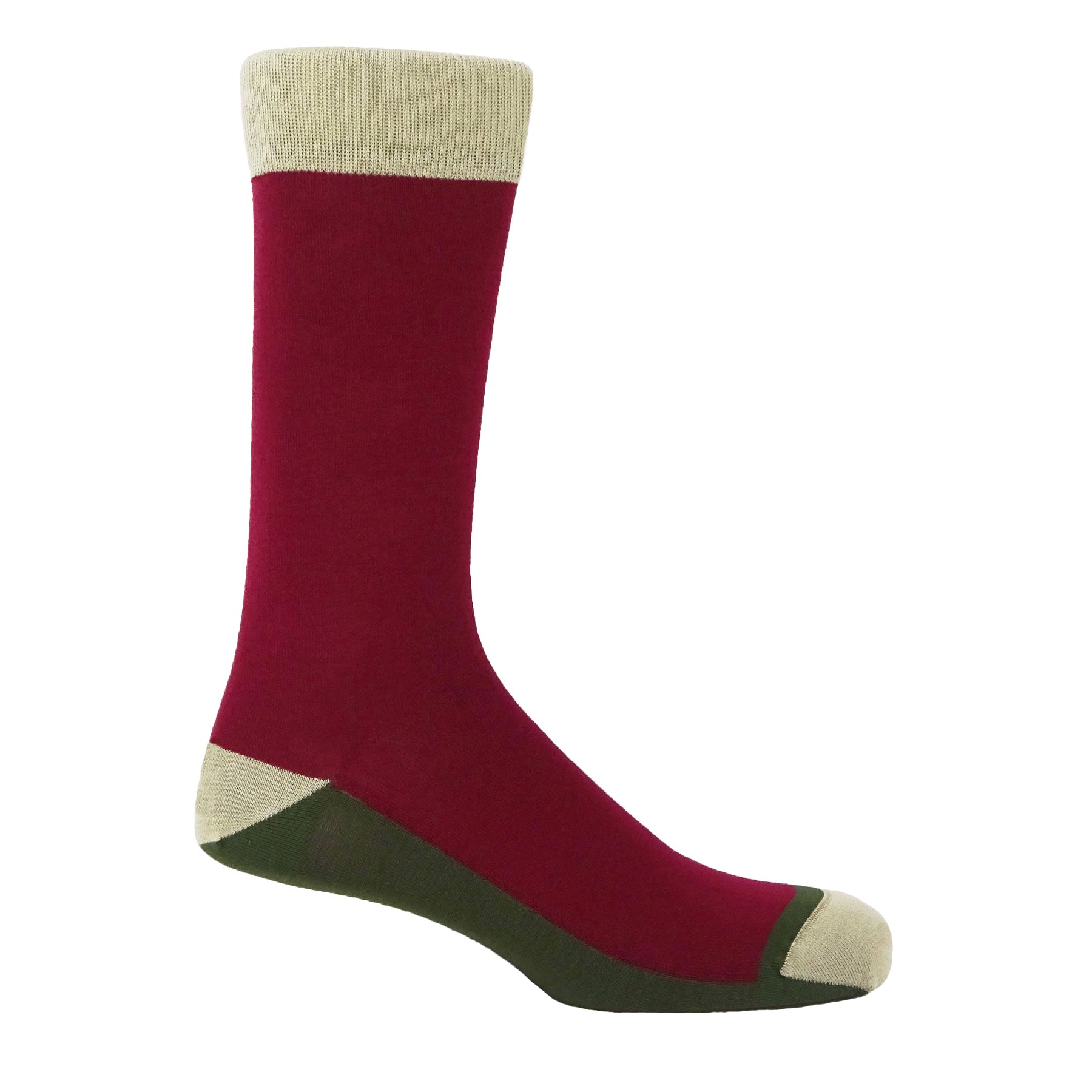 Peper Harow burgundy Burgess men's luxury socks